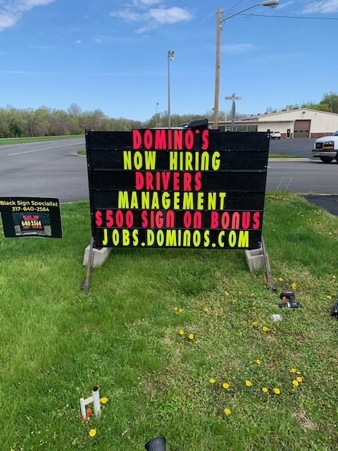 Black Sign Specialist Dominos rotated 1